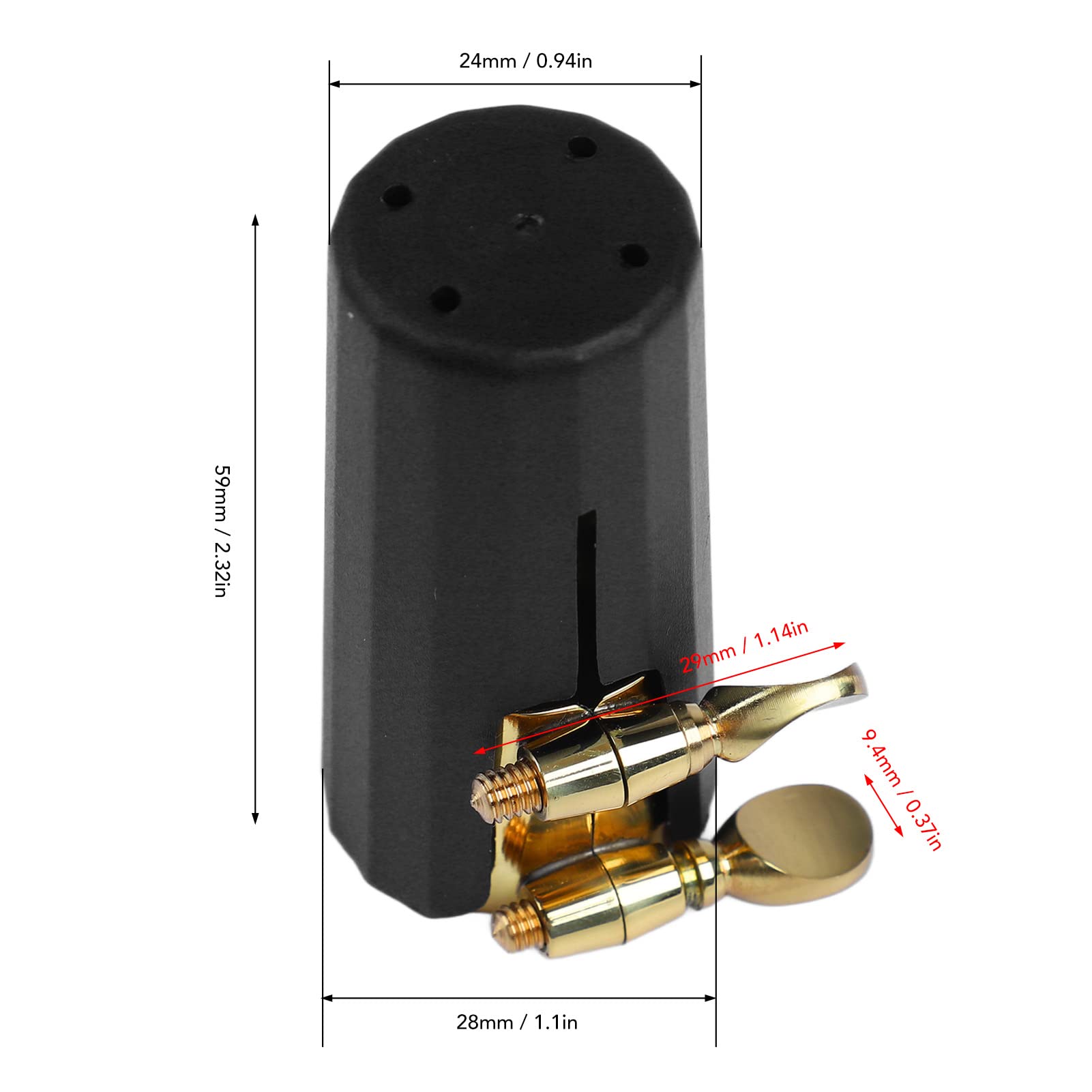 2 Tappi Bocchino Sassofono Nero - Protezione Per Sax Baritono
