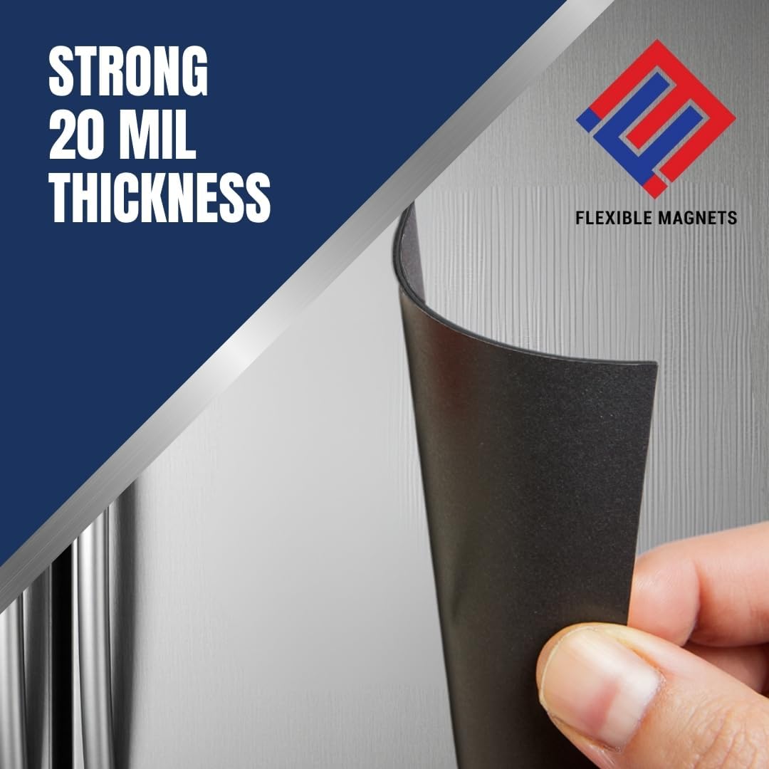 Flexible Magnets – Magnetic Sheets with Adhesive Backing, 8.5" x 11" (50 Pack) Stick-On Magnetic Sheets for Refrigerator Magnets, Magnetic Labels, Crafts, DIY Projects & More