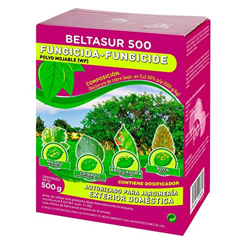 Beltasur 500 Fungicida Plantas - Fungicida Foliar de contacto con Acción Preventiva - Autorizado para Jardinería Exterior - Mildiu Cribado, Roya y Repilo - Polvo Mojable (WP) - 500 g- Probelte