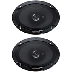 Parlantes Medios Para Auto Altavoces Coaxiales para Coche (400 W; 45 W RMS; 6"x 9") con Rejilla y Tweeter Mejorado - Equipo de Música de 2 Altavoces y 3 vías, Woofer con Cono para Montaje Empotrado - Kenwood KFC-S6966