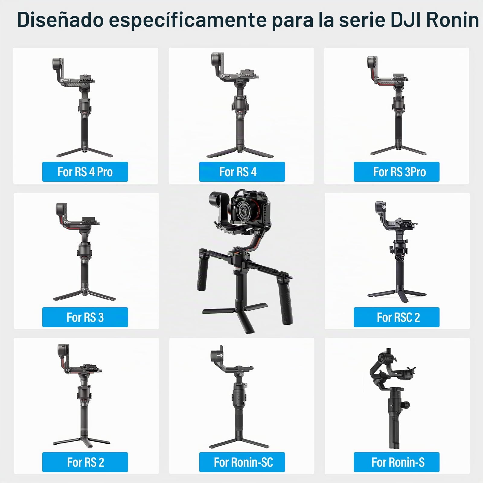 SIRUI Dual Handgrip Empuñadura Grip Doble para dji RS 4/RS 4Pro/RS 3/RS 3 Pro/RS 2/RSC 2/Ronin-S/Ronin-SC, Mango de Cardán con NATO Rail - Am-DSH