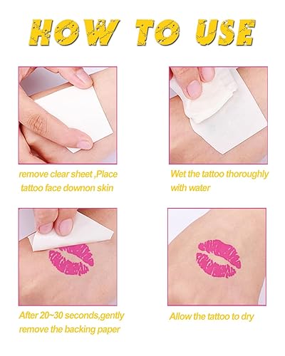 Miniatura 7 de Casciybo 202 tatuajes temporales para el día de San Valentín para niñas y mujeres, labios luminosos que brillan en la oscuridad, decoraciones de