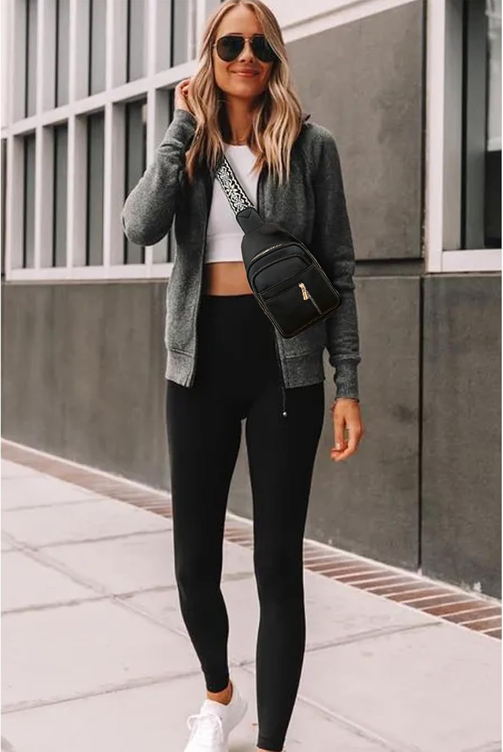 Crossbody Bags for Women, Leather Sling Bag for Women Fanny Pack Chest Bag Strap, Waist Packs Bag for Travel - Image 2