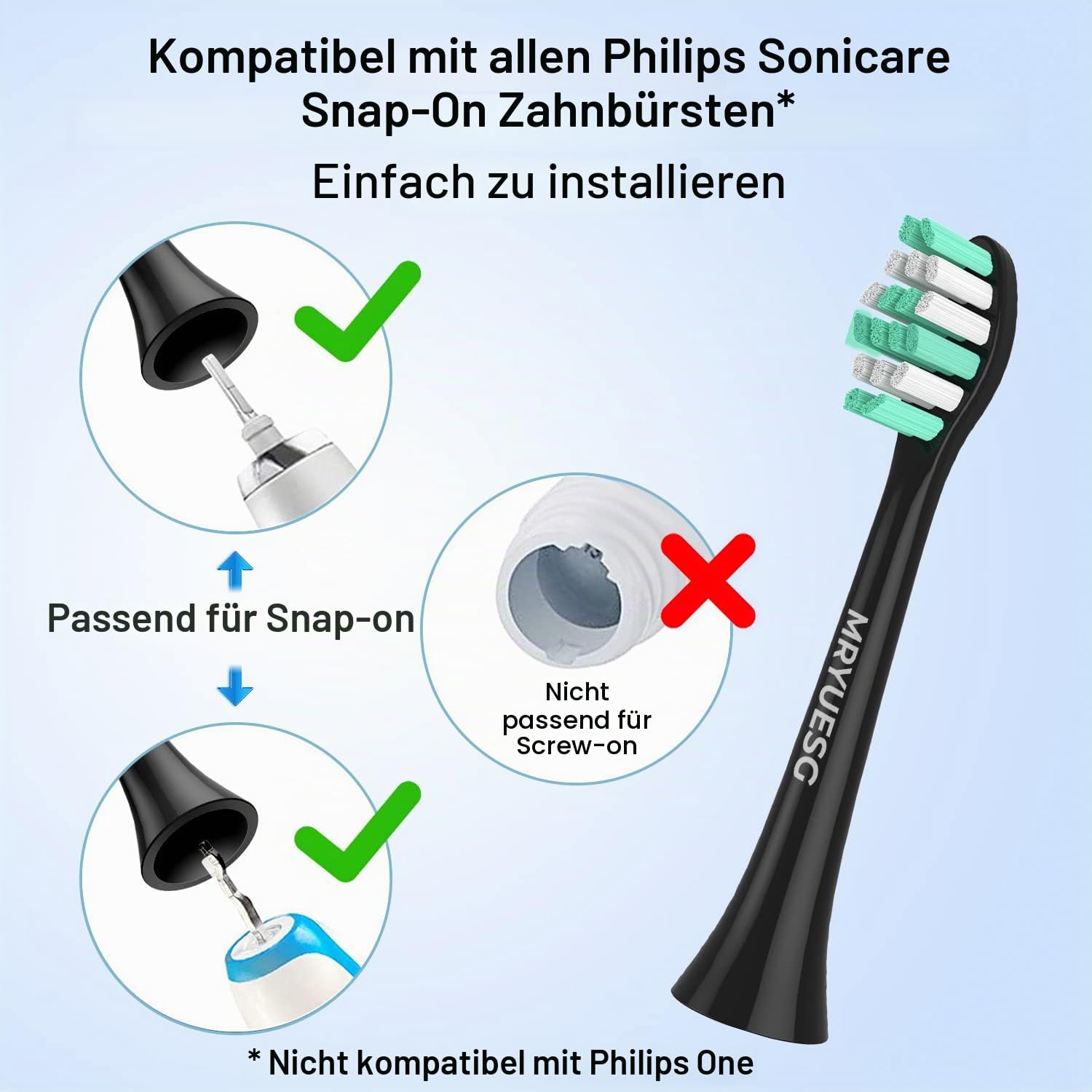 Zahnbürsten-Ersatzköpfe kompatibel mit Phillips Sonicare, 10 Stück, elektrischer Bürstenkopf