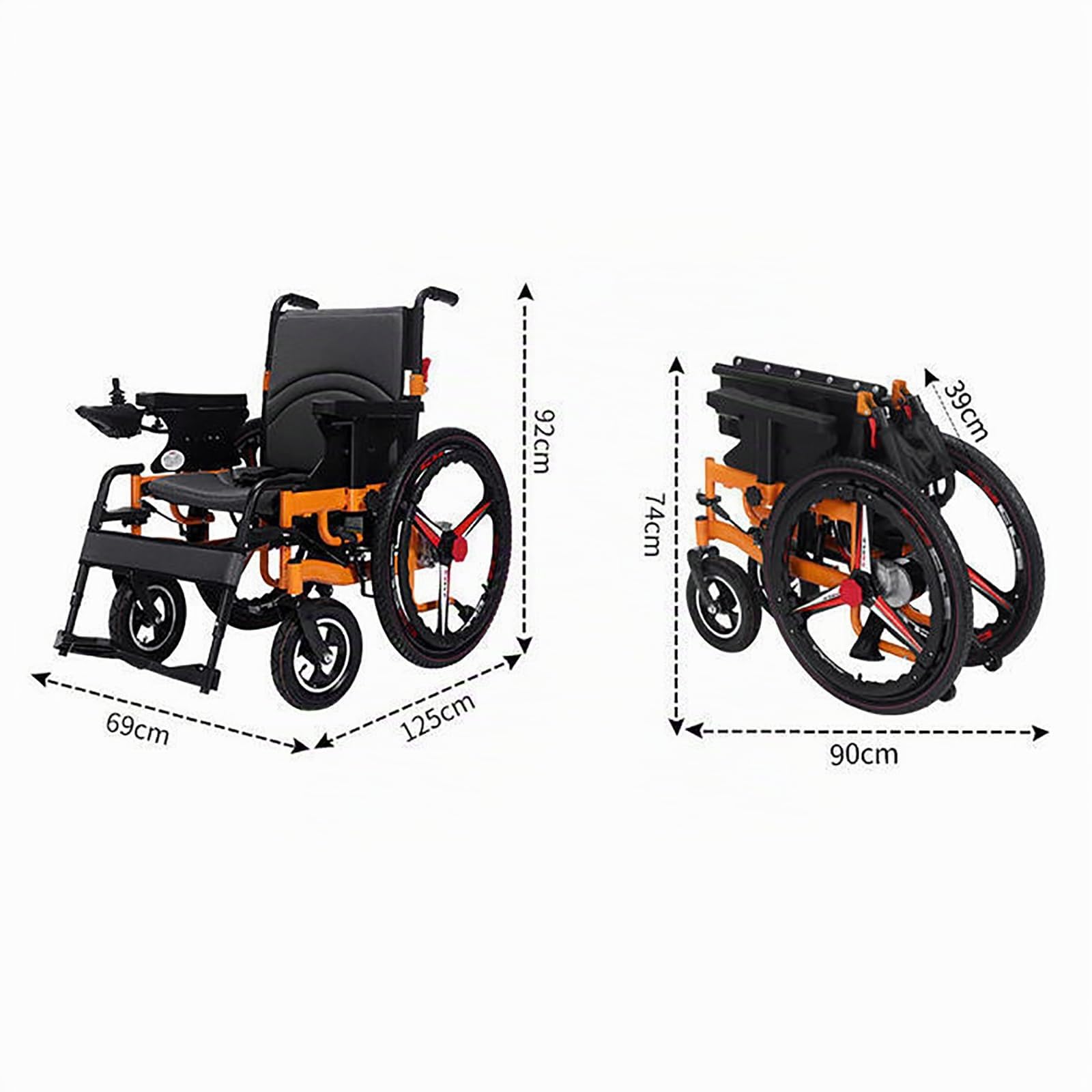 ZAIED Sillas De Ruedas Eléctricas Para Adultos Plegables Motorizadas Ligeras Deluxe Aluminio Adecuadas Para Sillas De Ruedas Eléctricas Para Mayores Y Discapacitados