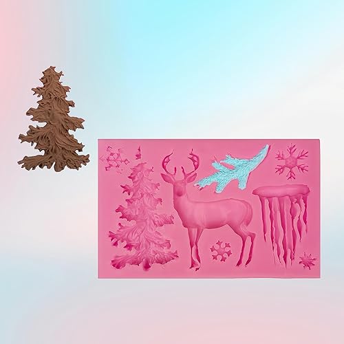 Miniatura 3 de Generic Moldes pequeños de silicona para galletas de árbol, chocolate, gomitas, dulces, helados, postres, mantequillas, gomitas, mentas, pasteles,