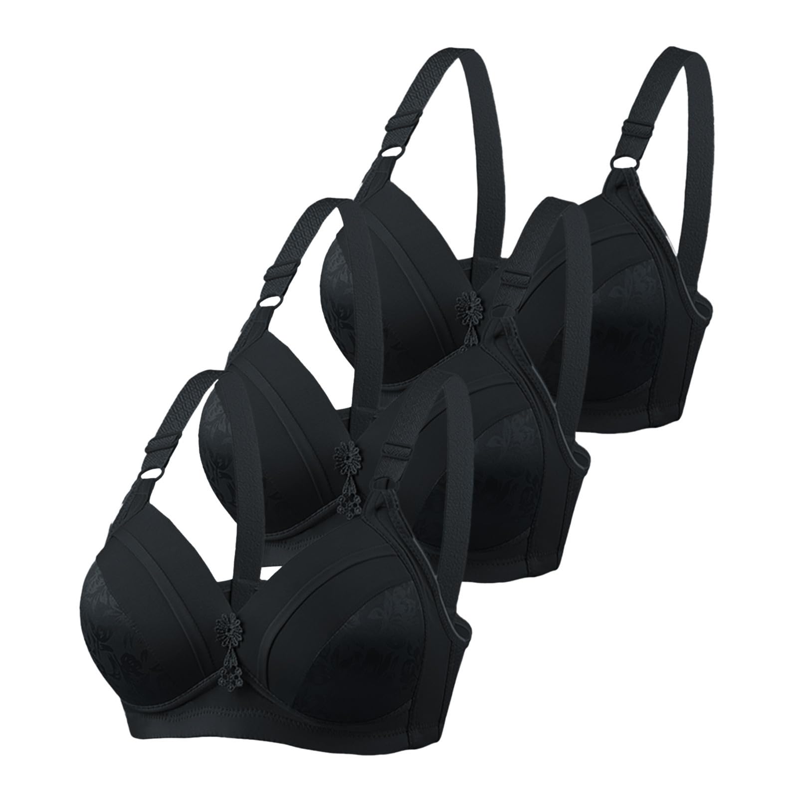 3PC Damenunterwäsche, Bequem, Ohne Stahlring, Dünne Größe, Große Mit Top-Kollektion, Drop-Brust-BH, BK1, 10