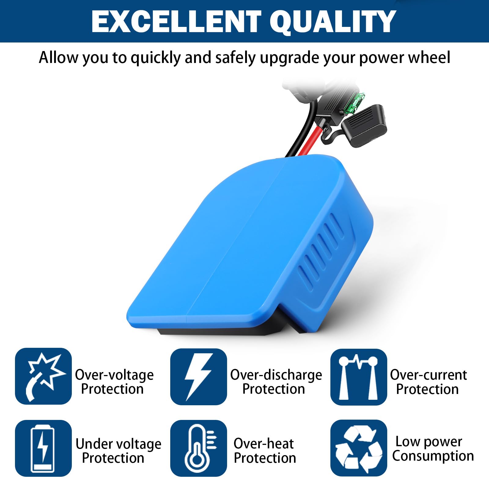 2 pièces d'adaptateur Power Wheel pour batterie Bosch 18 V GBA, convertisseur de chargeur DIY pour batterie Bosch Power Station, avec câbles de fils 14 AWG (batterie non incluse)