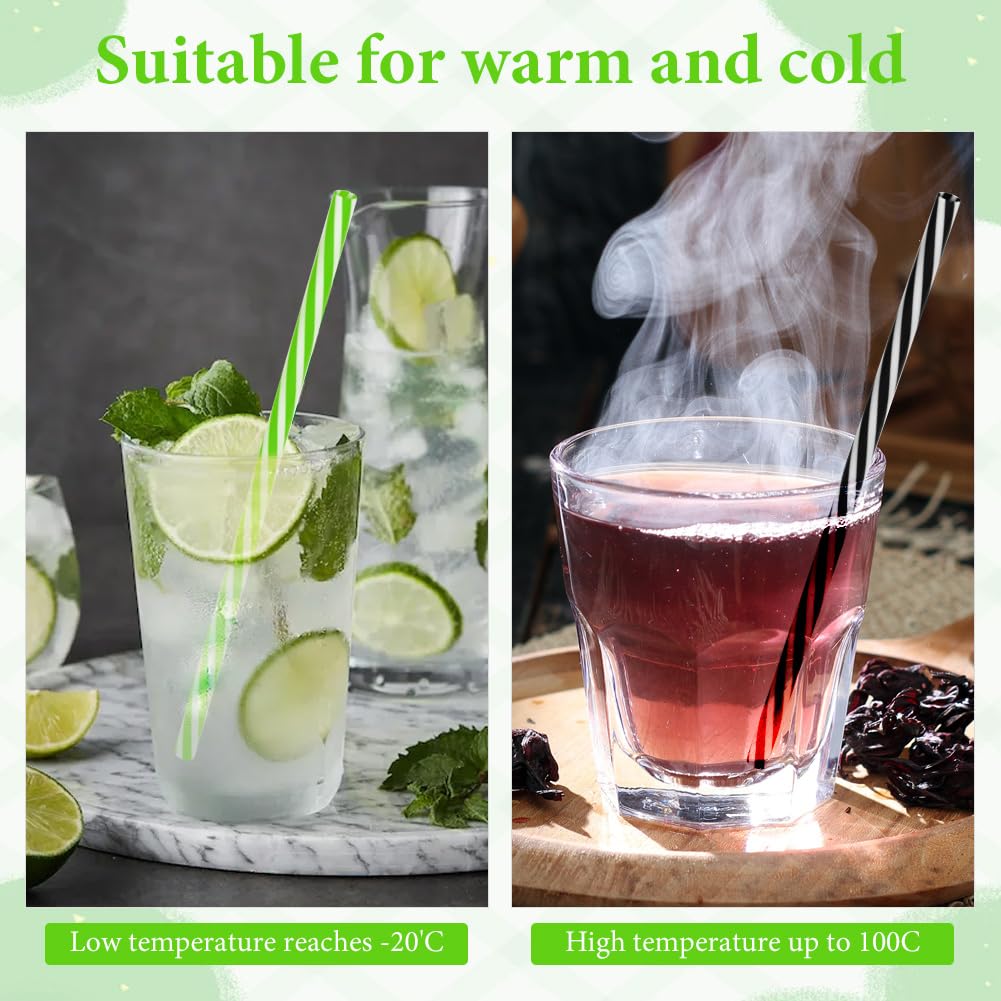 50 Wiederverwendbare Strohhalme | Bunte Plastik Trinkhalme | Mit Reinigungsbürste