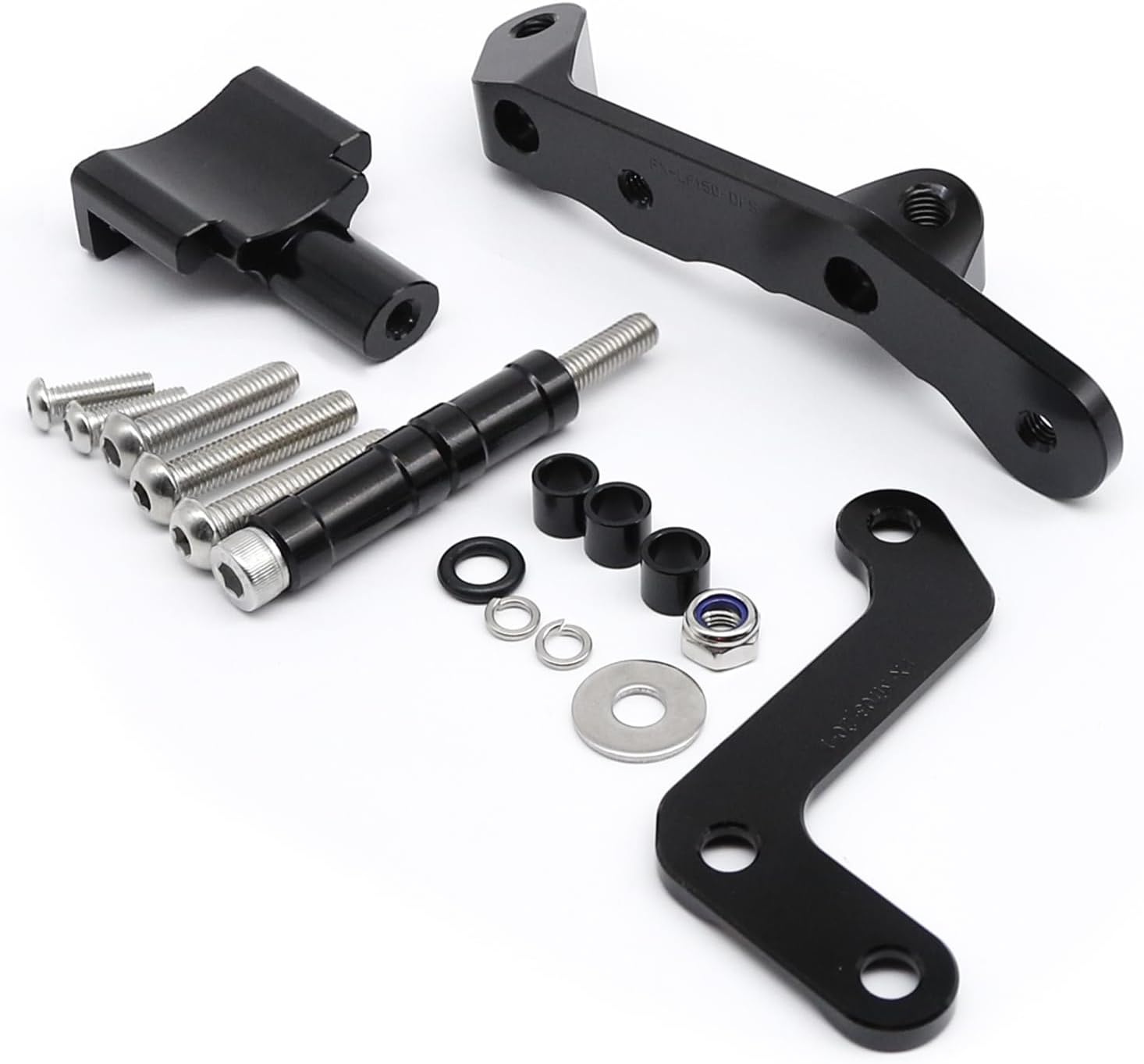 PROCNC Motorcycle CNC Aluminum Steering Damper Stabilizer Mounting Bracket Kit Fit for Yamah.a MT-03 2020 2021 2022 2023 (Black+Black)
