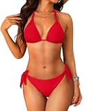 Women Halter Bikini Set - Two Piece Triangle Swimsuit Tie Bathing Suit 2025 Cute Swimwear