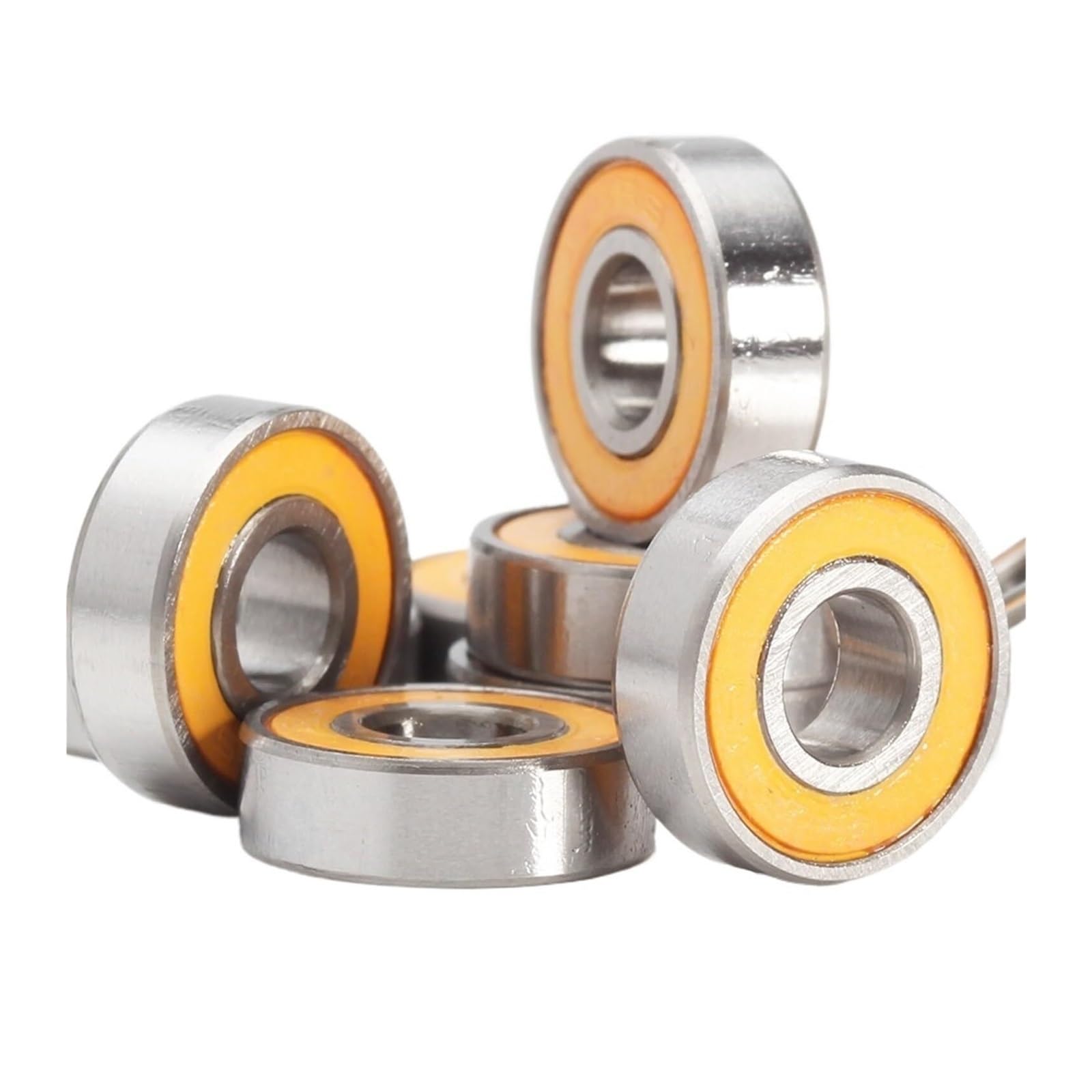 Bearings, 695-2RS Bearing ABEC-3 10PCS 5x13x4 Mm Miniature 695RS Ball Bearings 619/5RS Z2V1 Orange Sealed 695 2RS