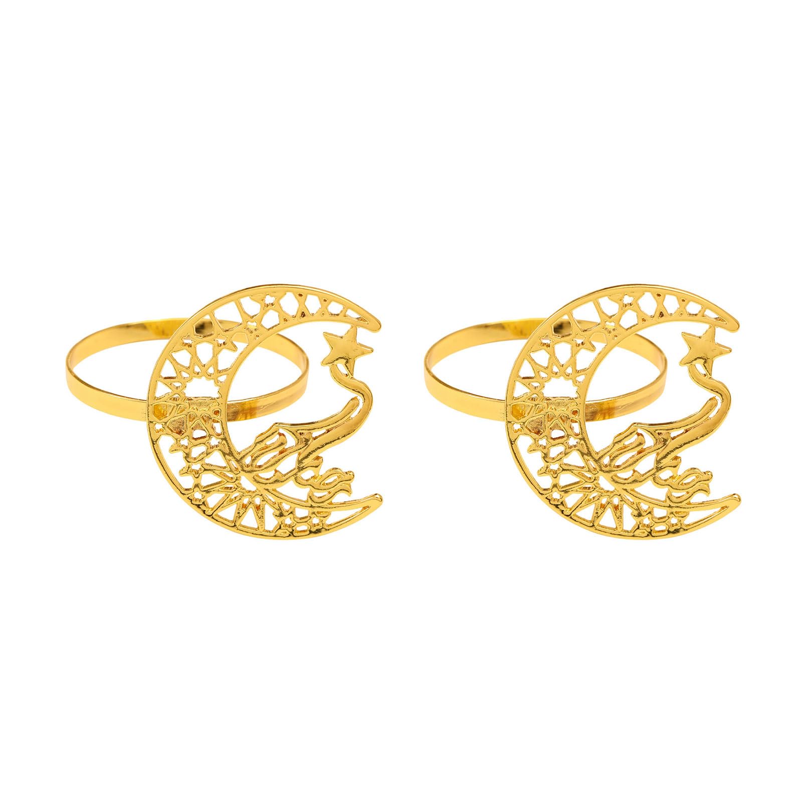 Of 2 Exquisite Napkin Rings Hollowed and Star Napkins Holder Napkin Buckles for Home Dining and Parties Sophisticated Decor