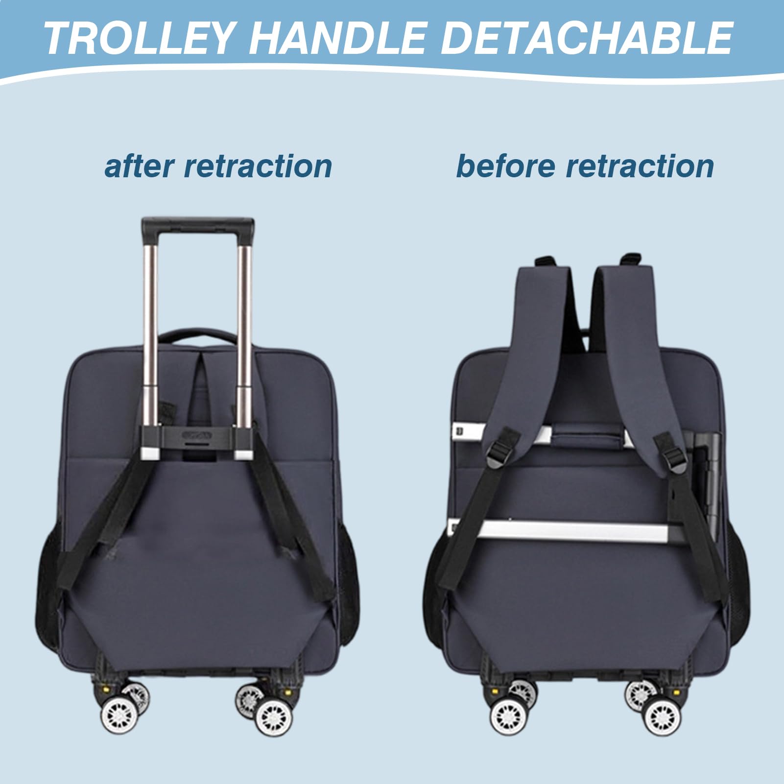 Zaino Bagaglio a Mano per Aereo Borsa da Viaggio Borsone Trolley 2 in 1 da Cabina Valigia Zainetto Travel Backpack Unisex Scuola e Universit Business Lavoro，Grigio：Medio