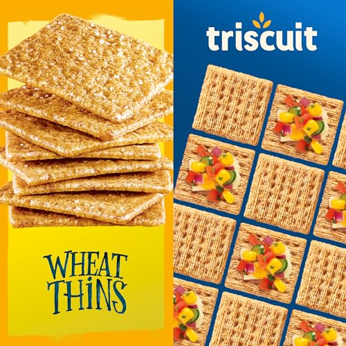 Triscuit Original Whole Grain Wheat Vegan Crackers and Wheat Thins Original Whole Grain Wheat Crackers Variety Pack, 4 Boxes