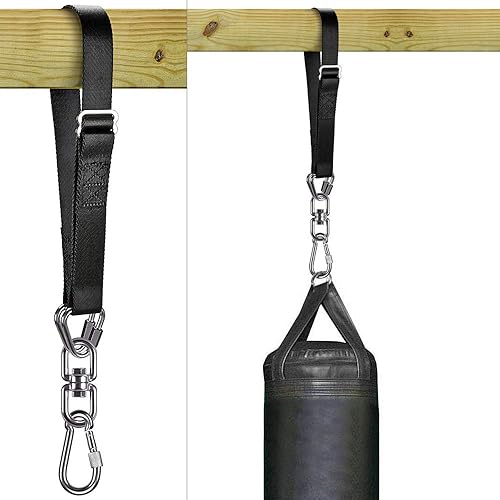 Miniatura 2 de Dolibest Correa para colgar bolsas de boxeo, colgador de correa para bolsa pesada para entrenamiento de gimnasio en casa, entrenamiento,