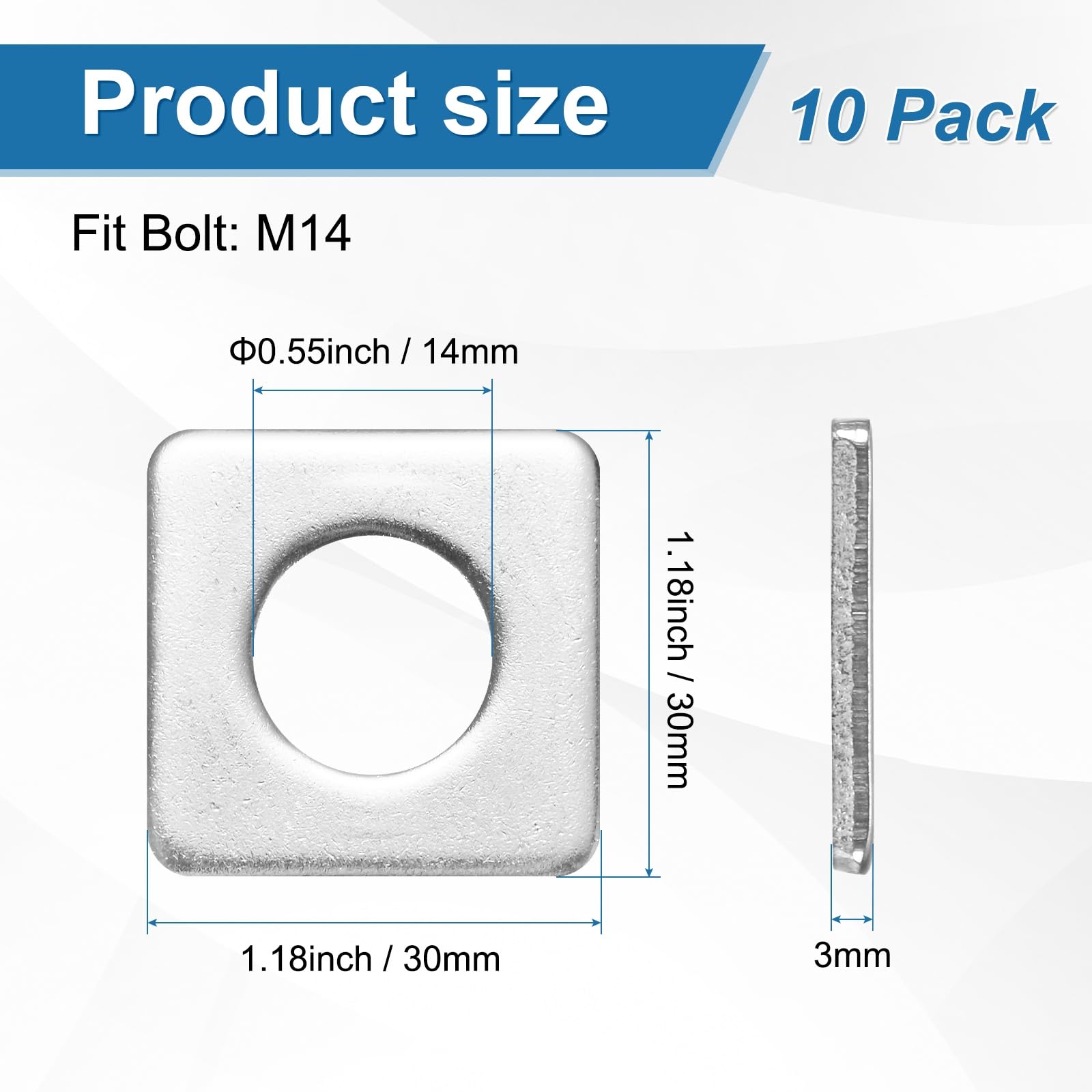M METERXITY 10-Pack Square Washers Plate - Image 3