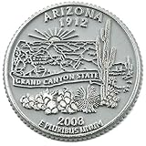 Arizona State Quarter Magnet by Classic Magnets, 2.5' Diameter, Collectible Souvenirs Made in The USA
