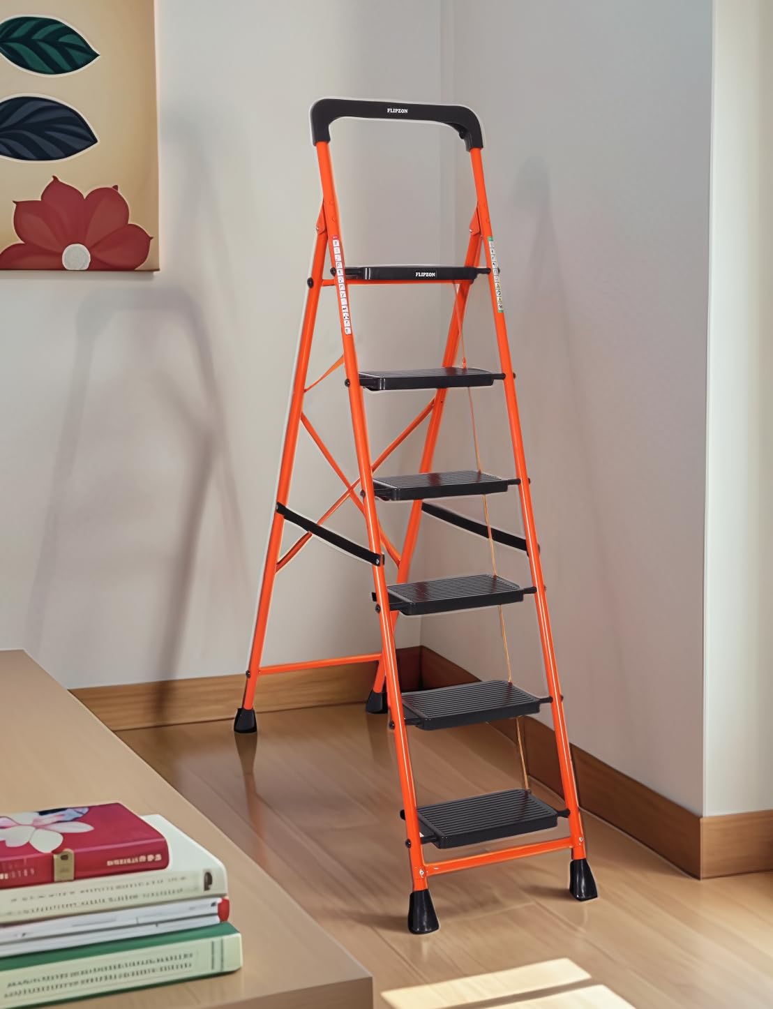 FLIPZON Ladder - 6 Step Steel Safety Ladder -1