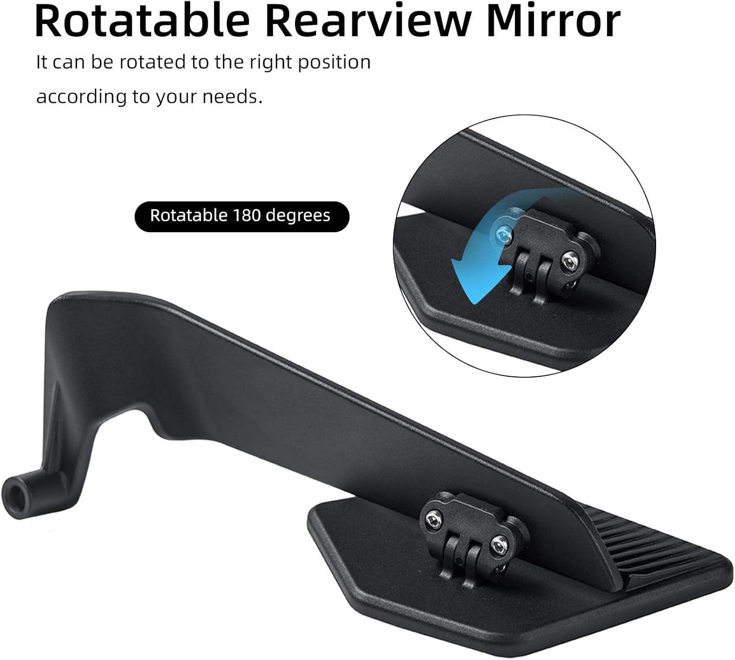 Universal Motorcycle Mirrors 180° Adjustable with Wing Design, M10/M8 Thread Rear View Mirrors for Yamaha MT, Honda CB, Kawasaki Z, KTM Duke, Suzuki GSX – Left & Right Pair (A-Black)