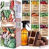 BIO Gemüse Anzuchtset mit 8 Gemüsesorten I Pflanzensamen Garten Set I Anzuchtset für Saat im Beet, Hochbeet und Balkon Gemüse I Gartenset Kinder für Pflanzen Anzucht I Gemüsesamen Pflanzen Set