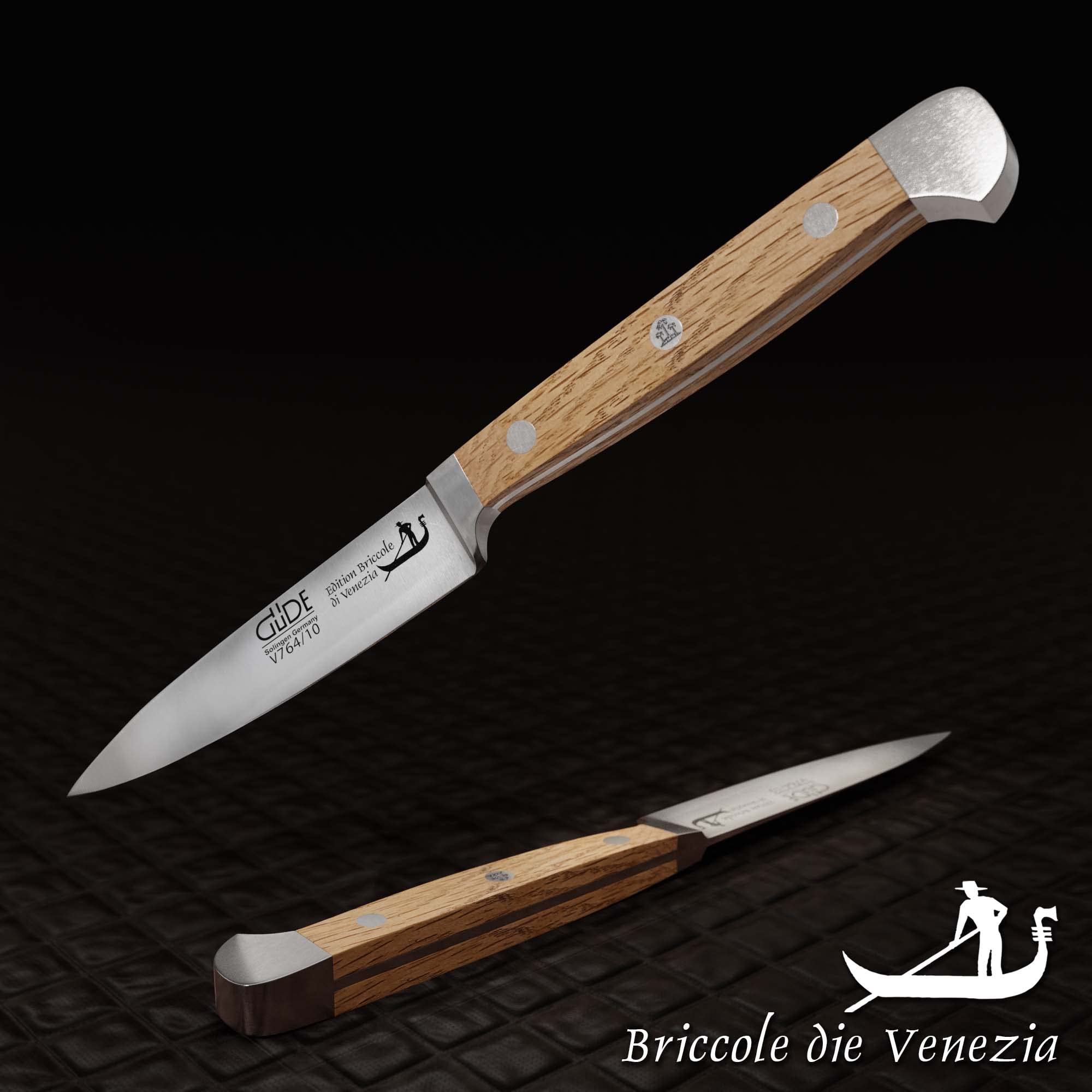 Güde, coltello da spelucchino ALPHA, lunghezza lama: 10 cm, in legno Briccole di Venezia, V764/10, forgiato – Solingen, coltello multiuso – affilato – durevole – di alta qualità