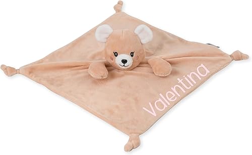 Personalized Teddy Bear Security Blanket for Babies 12" - Personalized Soft Plush Soothing Towel, Unisex Baby Comforter, Ideal Sleep Companion,