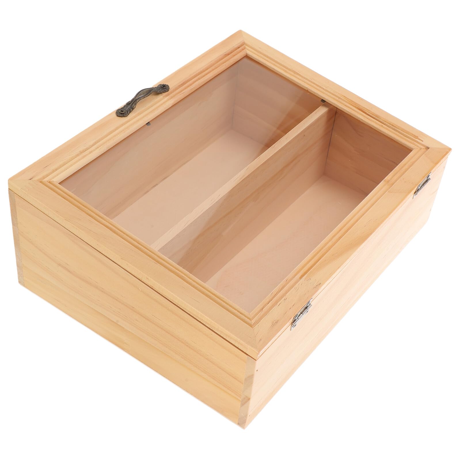 Boîte à bois rangement pour thé et épices avec fenêtre de cuisine