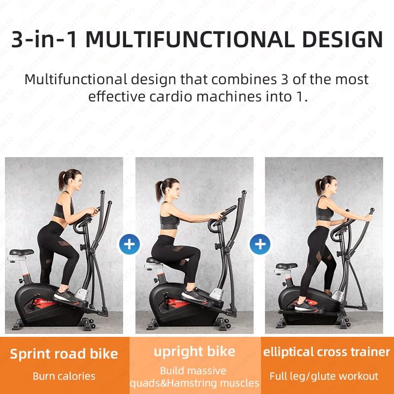 Exploded view of elliptical machine components