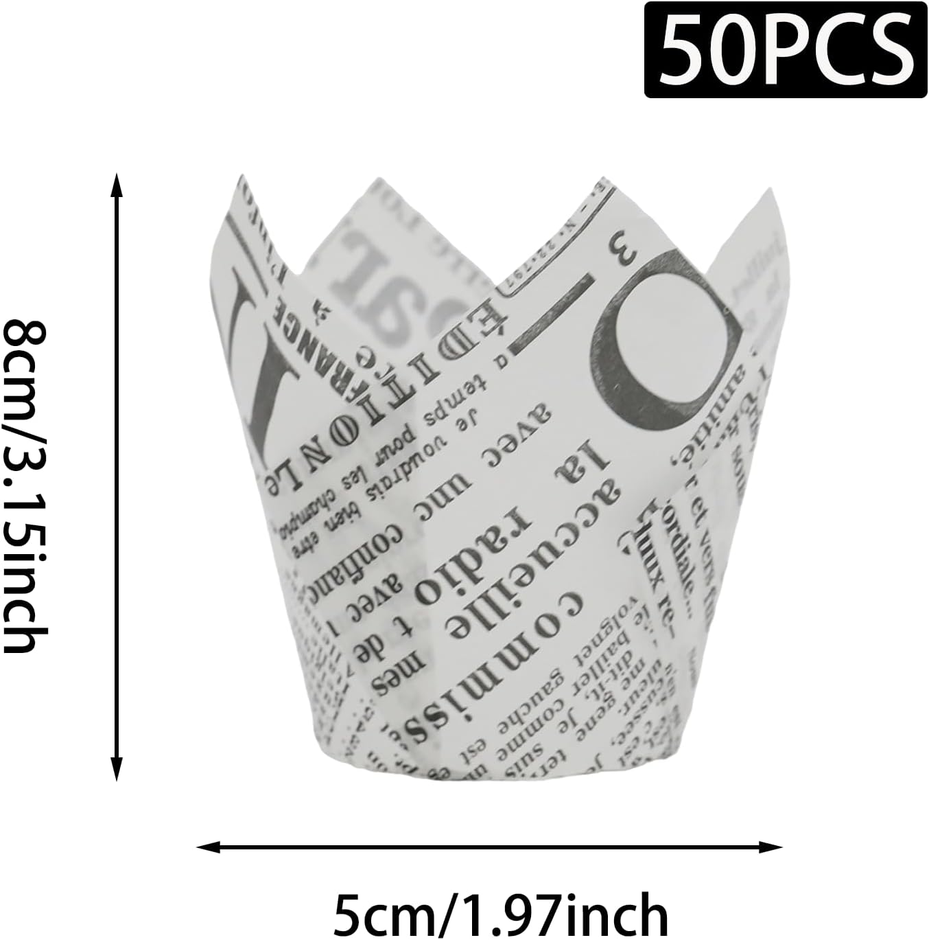50 Pcs Vintage Tulip Cupcake Liners for Baking, Muffin Liners image 2