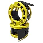 Clout Fitness Olympic Barbell Clamps Collars Quick Release Pair of Locking Weight Clips Fit 2 Inch Barbell (Yellow with Black Lever)