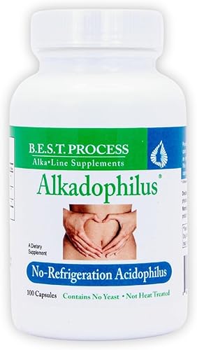 Alkadophilus Best Process Alkaline Suplemento digestivo probiótico y prebiótico sin refrigeración 1.5 mil millones de UFC de bacterias buenas y
