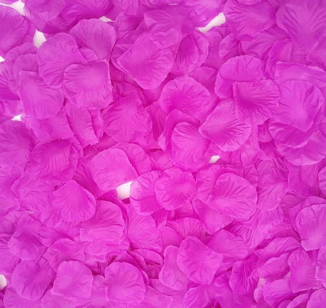 Pearshek 1000 PCS Rose Petals Artificial Flower Fake Rose Petals Romantic Decorations for Special Night Bath Valentine Day Wedding Event Party Weddings Birthdays(Purple)