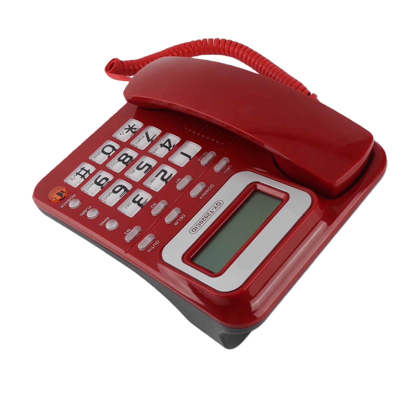 GOWENIC Corded Telephone Landline Telephone with Speaker Voice Recorder, Caller ID Display, Big Buttons, Mute Mode, Dual Interface, Calculator Function, Wired Telephone for Home/Hotel/Office (red)-image-6