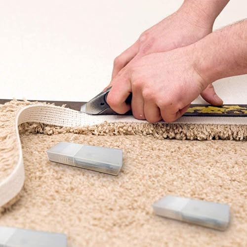 Miniatura 5 de Cuchillas para cuchillos utilitarios, ganchos para alfombras, 30 cuchillos de acero con caja de almacenamiento para techos y linóleo, repuesto de