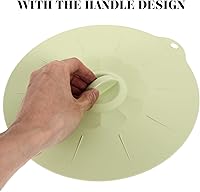 Vista 5 de Hemoton Tapas elásticas de silicona – Fundas reutilizables para alimentos, tapa de microondas y horno, cubierta de sello de cuenco verde Green