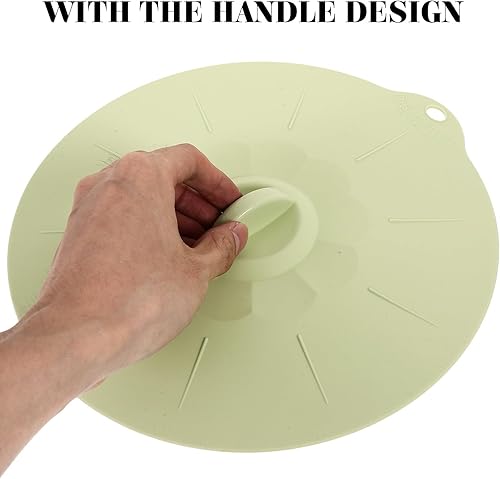 Miniatura 5 de Hemoton Tapas elásticas de silicona  Fundas reutilizables para alimentos, tapa de microondas y horno, cubierta de sello de cuenco verde