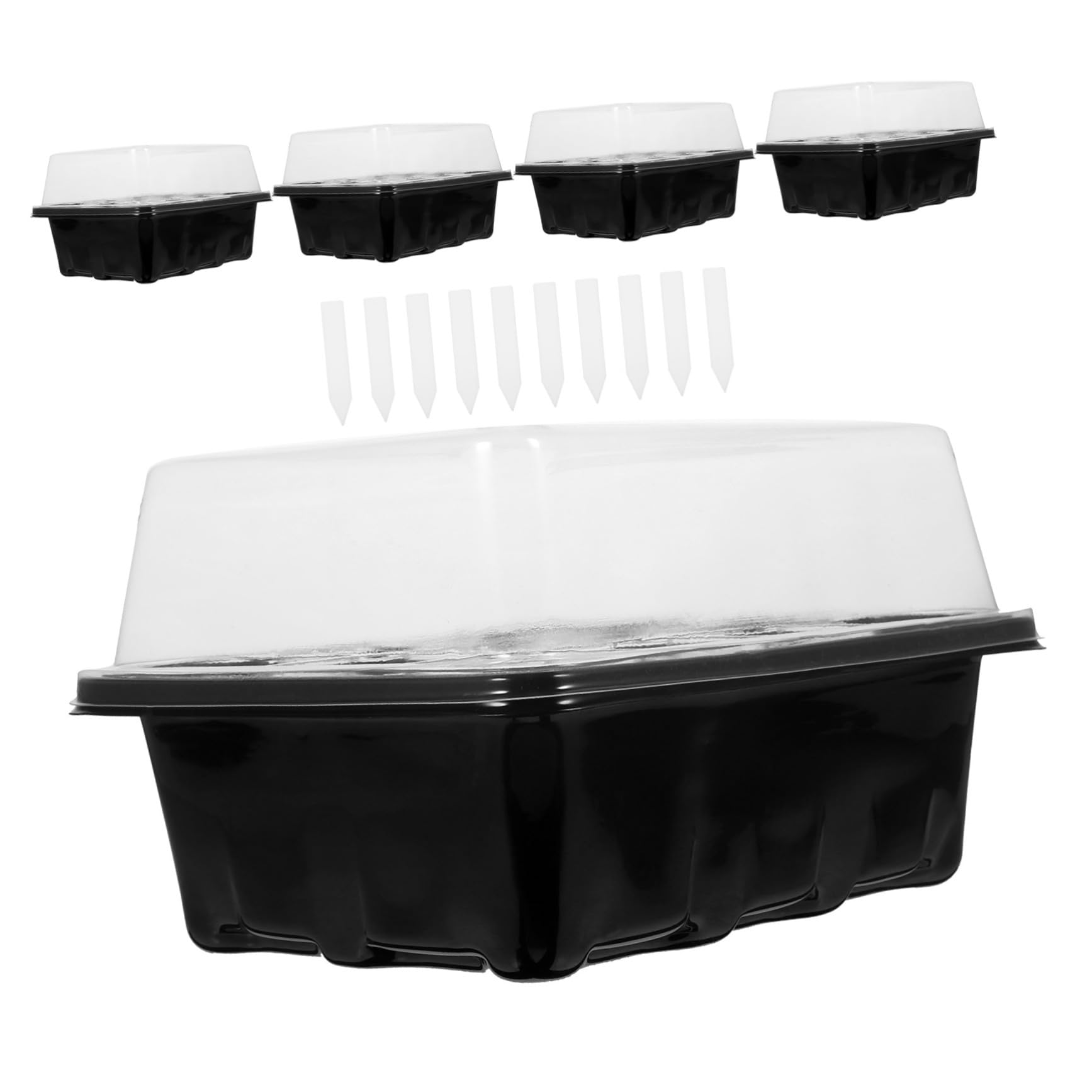 Yardwe 3 Juegos Caja De Plántulas Semillas Planta Bandeja De Inicio para El Hogar Bandeja De Inicio De 12 Agujeros Bandejas De Cultivo De Hortalizas Bandejas De Cultivo De Invernadero
