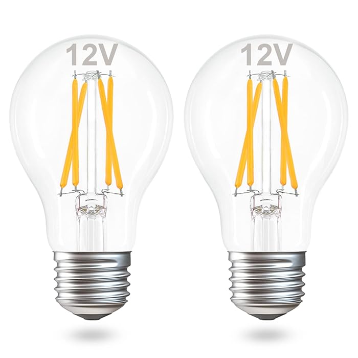 Buy 12 Volt Light Bulb 12V LED Bulbs A19 4W 2700K Warm White E26 Low