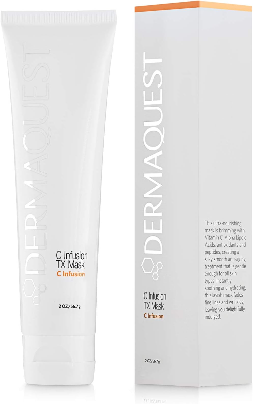 C Infusion TX Anti Aging Vitamin C Face Mask - Brightening & Energizing Pore Minimizing Facial Mask For Women & Men (2oz)