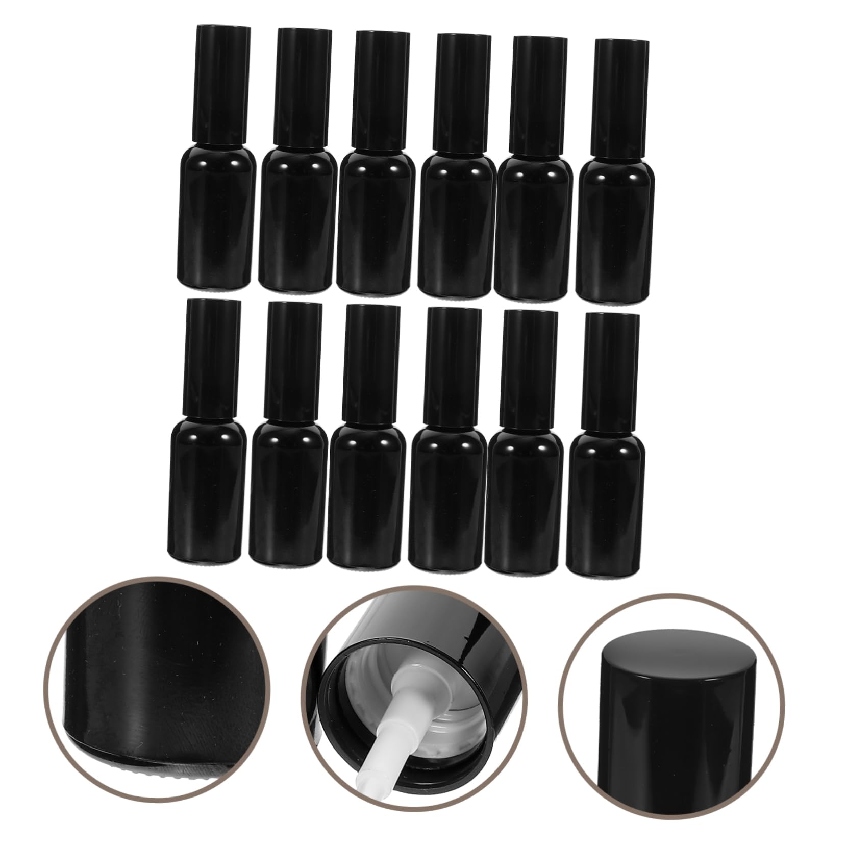 FRCOLOR Nachfüllbare Parfüm Sprühflasche 30ml aus Glas, Schwarz, 12 Stück | Airtightes Design, Einfache Dosierung, für Kosmetik und Öl, Kompakte Ausführung