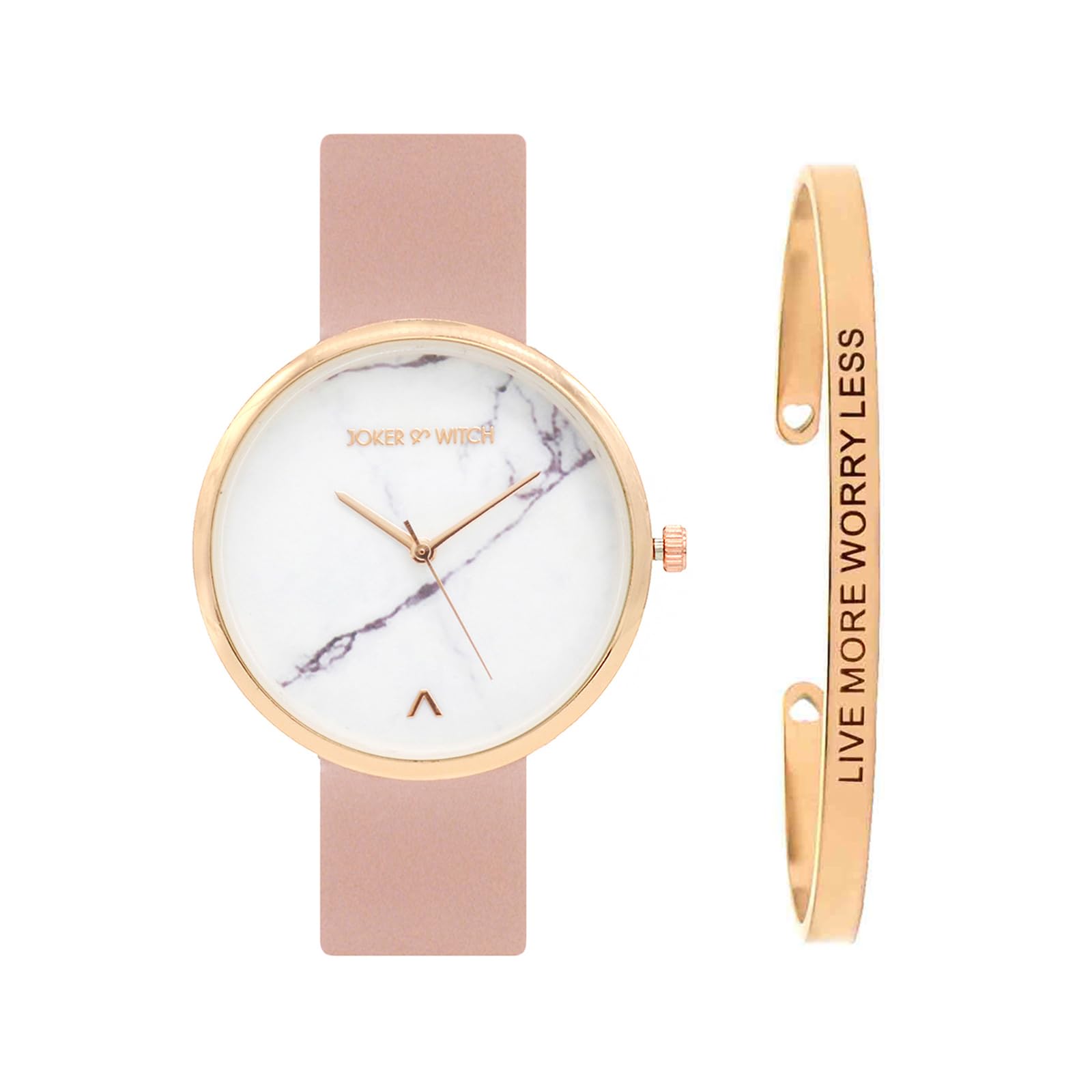 Joker & Witch Leather Women Trinity Analog Watch Bracelet Stack, White Dial, Pink Band (B0C7L6ZXYG) Amazon Price History, Amazon Price Tracker