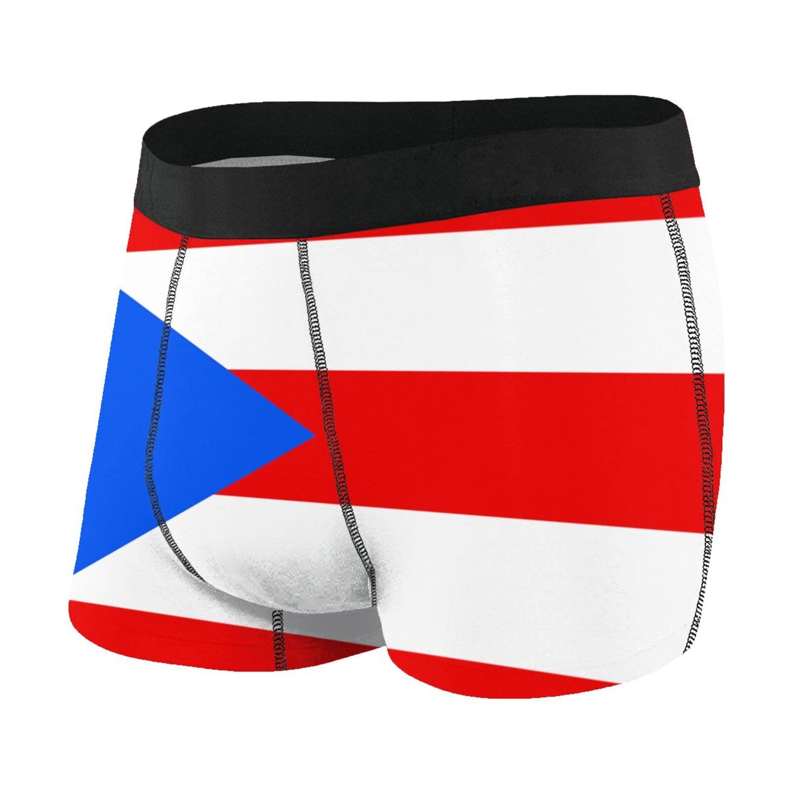 SEVEBJ Flag Of Puerto Rico Men'S Underwear Breathable Stretch Boxer Briefs Black
