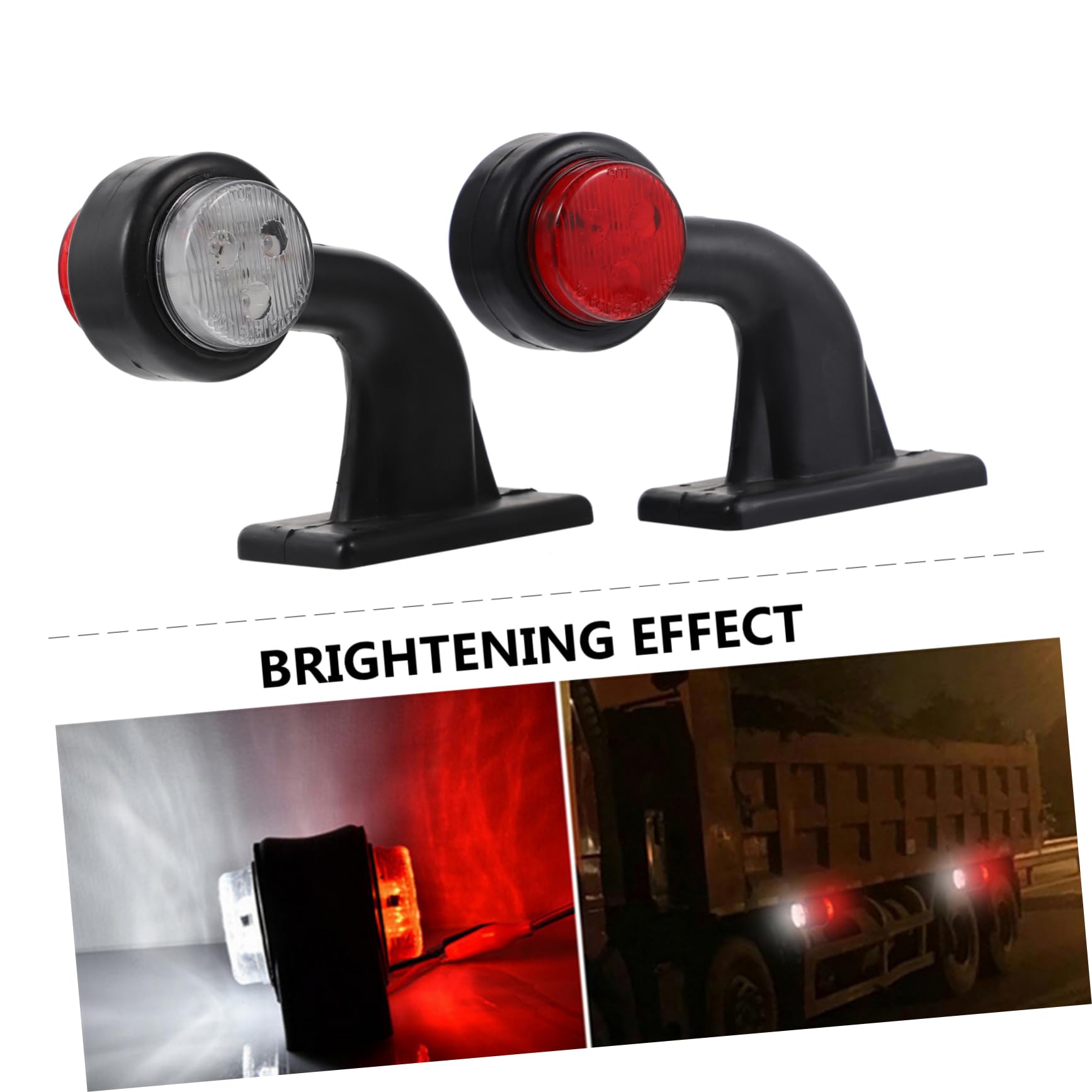 Hemobllo Luci Laterali a LED 12 Smd per Camion e Semirimorchio, Lampade di Posizione Rosso e Bianco in Abs, Facili da Installare per Sicurezza Stradale