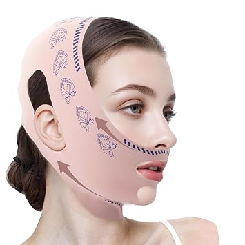 Chin Strap for Sleeping, Reusable Double Chin Reducer Eliminator for Women, V Line Lifting Mask Face Slimming Strap, Breathable Jawline Exerciser Lifting & Firming Prevent Sagging