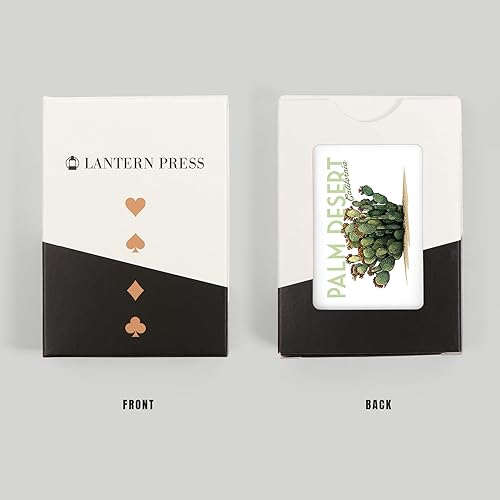 Miniatura 8 de Lantern Press Palm Desert, California, cactus tuna (52 cartas de juego, baraja de cartas de tamaño póquer con comodines)