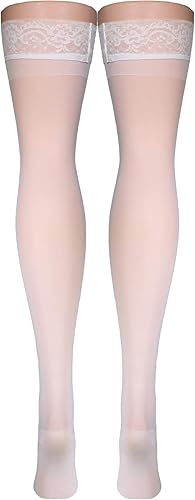 Miniatura 54 de Truform Medias de compresión transparentes, 15-20 mmHg, longitud alta hasta el muslo para mujer, 20 denier, beige, XL