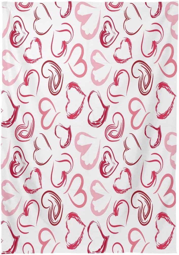 Valentines Day Square Tablecloth, Hearts Lover Rectangle Modern Table Linen Cloth Cover for Kitchen Dining Room Party Home Decor