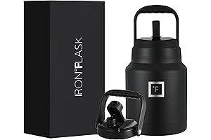 IRON °FLASK Sports Water Bottle - Gallon Series - 2 Lids (Straw and Spout)
