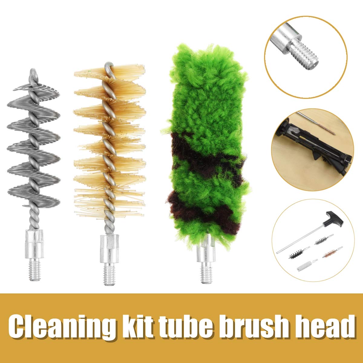 3PCS Gun Cleaning Kit for Gauge Shotgun Barrel Cleaning & Maintenance Kit Tube Cleaning Brush Head Set Clean Brush Tool Parts for Gun Hunting Accessories - Image 2
